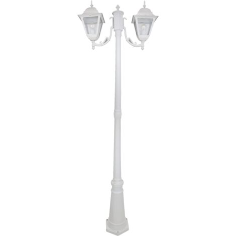 Lampione new york bianco cm.200 alluminio 2 bracci 60w - I Giardini Del Re (1/5)