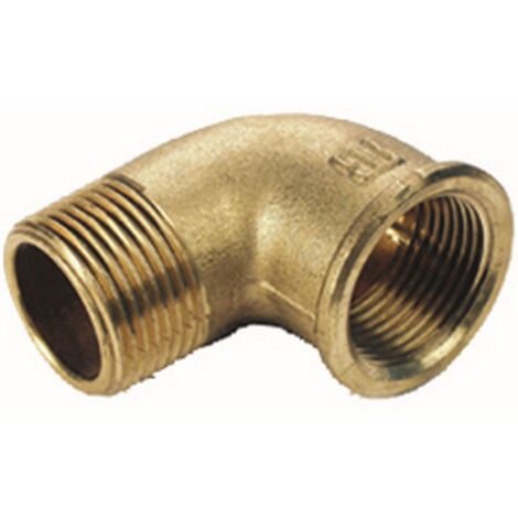 10PZ IDRAULICA GOMITO MASCHIO FEMMINA GR.3/8 IN OTTONE GIALLO (1/2)