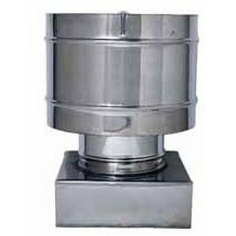 1PZ FUMAIOLO FISSO ANTIVENTO INOX Quadrato cm. 42x42