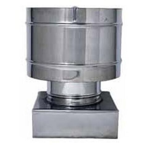 1PZ FUMAIOLO FISSO ANTIVENTO INOX Quadrato cm. 27x27 (1/2)