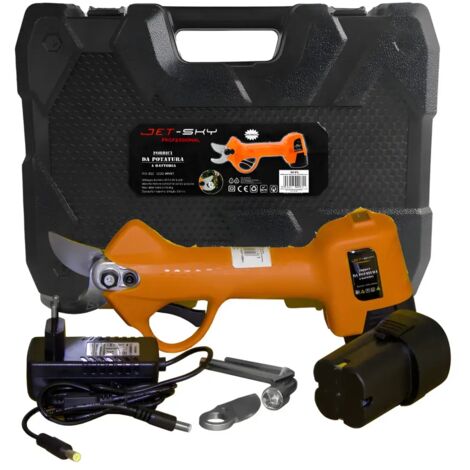 Forbici da potatura elettriche 16.8V con 2 batterie 4Ah – Diametro di taglio 32mm – Motore potente per taglio netto (1/5)