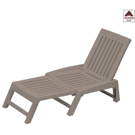 Lettino Orfeo pieghevole in resina antiurto tortora 177x61x30 cm da giardino mare piscina