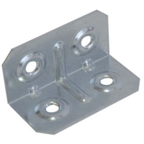 100PZ PIASTRINA QUADRA PIEGATA 40X20X20 MM ZINCATA