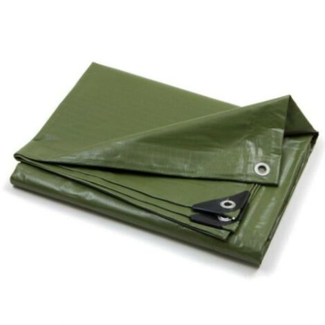 Telone Multifunzionale 4x5m - Verde/nero, 240g/m2, Anti-UV, Con Occhielli Per Fissaggio - Foto 12