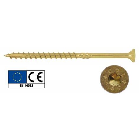 VITE LEGNO PORTANTE WOOD FRIULSIDER - CAVA TX40 ZINCATA GIALLA MM 8,0X220 CF=PZ 50 - 1 Confezione