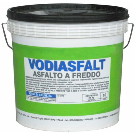 Asfalto a Freddo Impermeabilizzante Diluibile in Acqua 5 Kg - Vodiasfalt