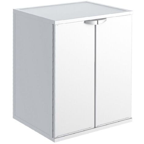 Mobile coprilavatrice in resina cm68,5x64,5x88h bianco in resina con maniglie protezione lavatrice