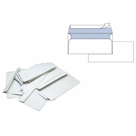 Buste Bianche 110X230Mm S/Finestra 90Gr + Strip da 500Pz