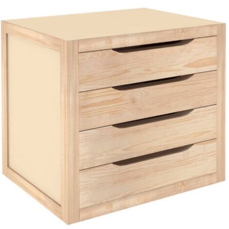 Cassettiera 4 Cassetti 40 in Legno Como Mobile Moderno Soggiorno Comodino Camera