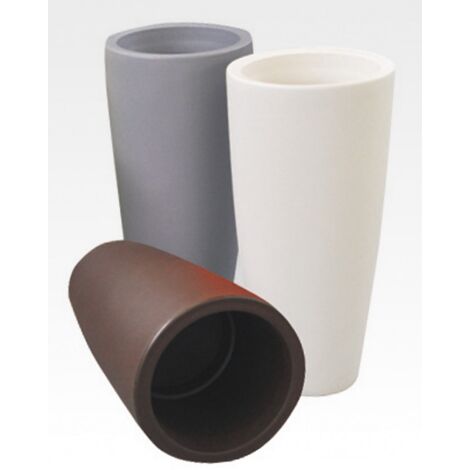 Vaso stilo tondo grigio cm.33x70h da arredo interno esterno giardino - Salone