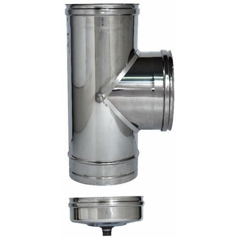 Raccordo a T Inox Aisi 316L per Stufe + Tappo Ø cm. 8