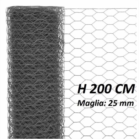 Confine RETE PER RECINZIONI TRIPLA MT.50 maglia mm.25 Ø filo mm.0,70-H cm.200 (1/2)