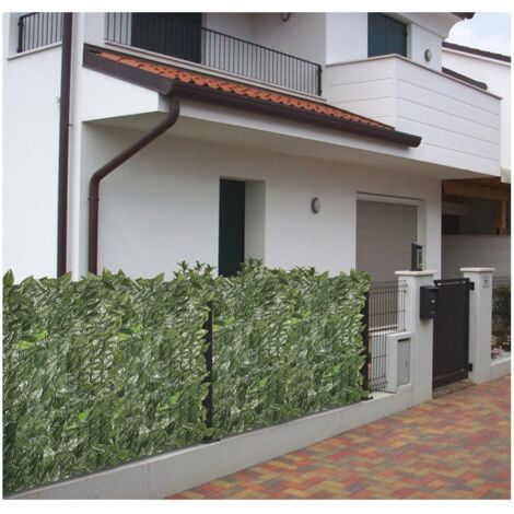 Confine SIEPE ARTIFICIALE LAURO PLUS CON RETE OMBREGGIANTE mt. 1x20