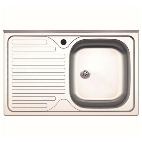 lavello in acciaio inox 80 cm con una vasca vaschetta con gocciolatoioa destra dx