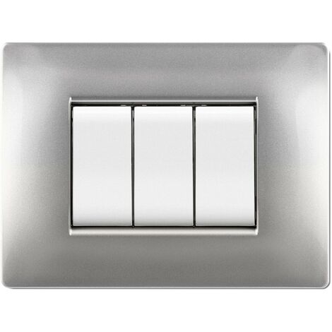 Placca Placchetta per interruttore elettrico 4 posti - Alluminio ECL2884AC My Life Q (1/2)