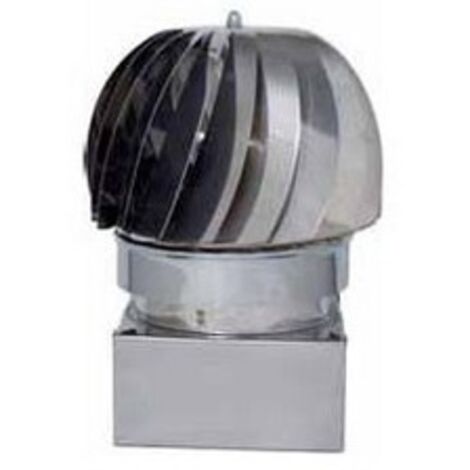 Fumaiolo Girevole Globo Inox Quadrato cm. 42X42