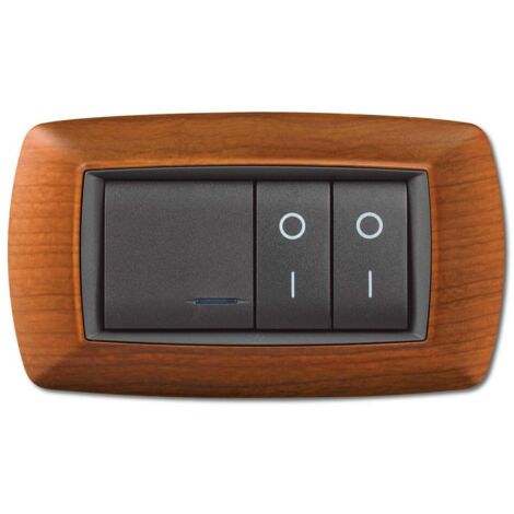 Placca placchetta per interruttore elettrico 4 Posti - Legno ECL2984LC (1/2)