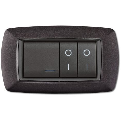 Placca placchetta per interruttore elettrico 4 Posti - Grigio Notte ECL2984VULC/GN (1/2)