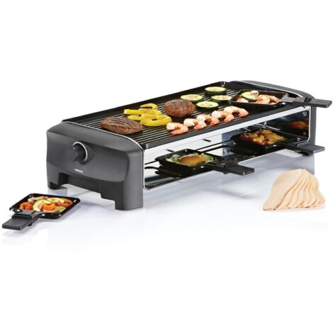 Princess Raclette con Griglia per 8 Persone 162840, 1300 W, Alluminio pressofuso