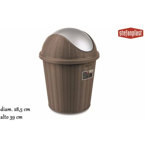 Feridras Flower - Pattumiera In Plastica Tortora 5,5 Lt Per Ufficio O Camera