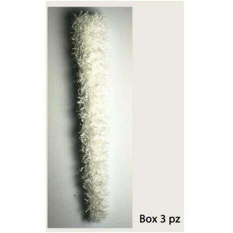 Ghiaccioli decorativi natalizi con ciuffo 36 cm - colore bianco