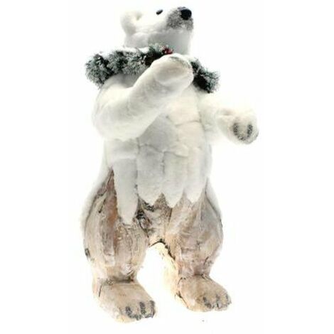 Orso polare 32x40x66 cm - decorazione addobbo natalizio