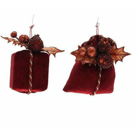 Pacco/sacco per albero di natale - colore rosso/arancio - addobbo  decorazione natalizia