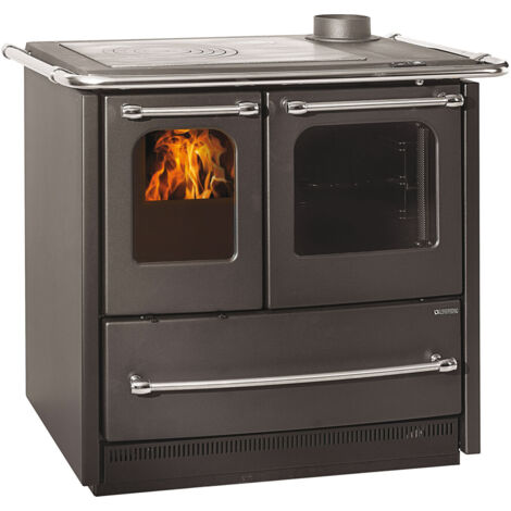 La Nordica Extraflame cucina a legna Sovrana Easy Evo 2.0 in acciaio antracite 9,2 kW stufa 215 m riscaldabili