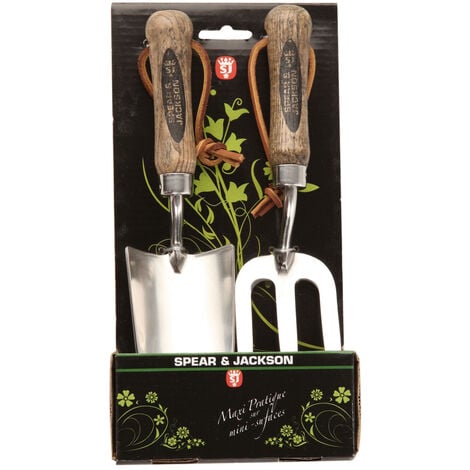 Set de 2 mini outils à fleurs inox manche bois