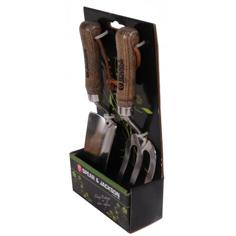 Set de 2 mini outils à fleurs inox manche bois