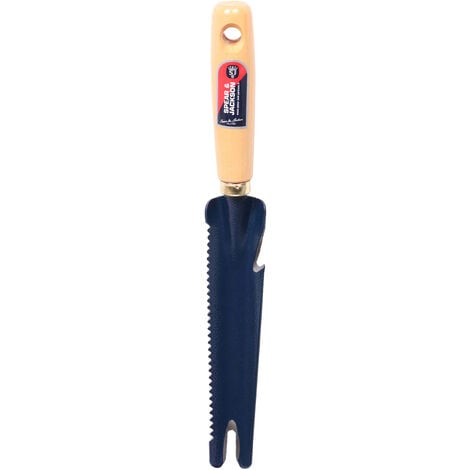 Couteau désherbeur affûté dentelé manche bois