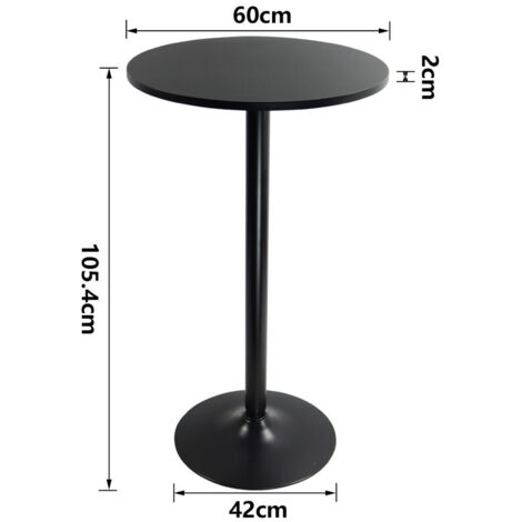Table De Bar Ronde Bistrot 60x60x72cm - Table Haute Style Industriel Rétro Pour Cuisine Et Salle à Manger
