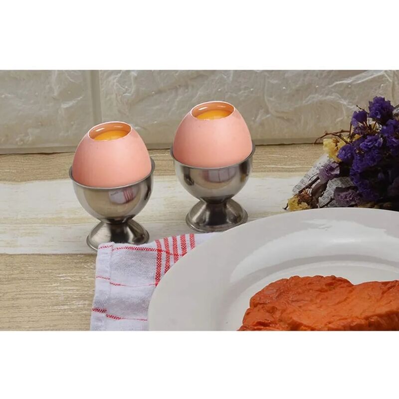 MOC Juego de hueveras de acero inoxidable para huevos cocidos