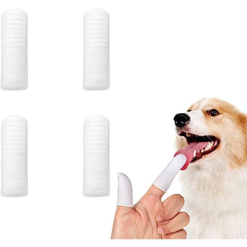 MINKUROW Cepillo de dientes para perros, cepillo de dientes para gatos, cepillo de tela, almohadilla para los dedos, cepillo de dientes para perros, cepillo de dientes para perros y gatos, antiplaca para perros y gatos (4 piezas)