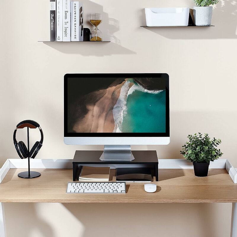 Soporte de madera para Monitor, montaje de pantalla para PC y TV