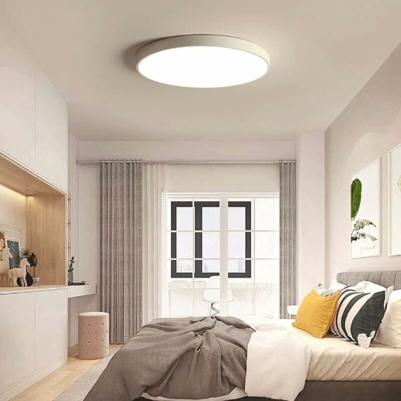 Luz de techo LED, Lámpara de techo 50W 4000lm, Moderna Luz de techo LED  Blanco 6000K para Dormitorio Salón Pasillo Oficina Baño Cocina [Clase  Energética E].