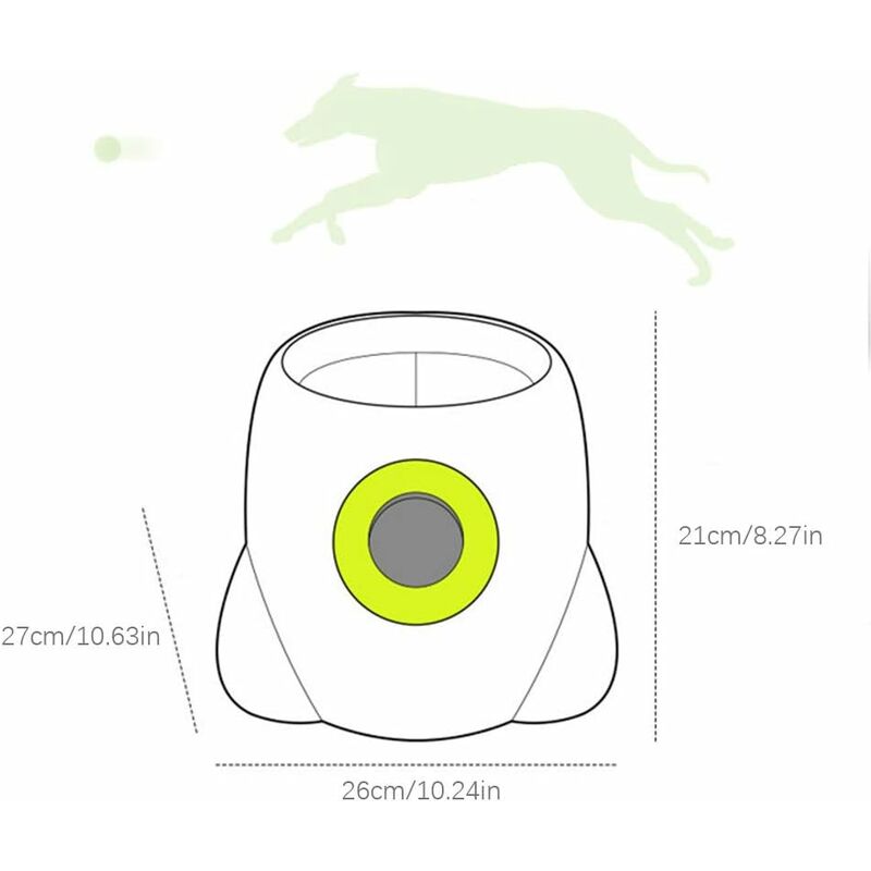 MINKUROW Juguete Para Perros, Lanzador Automático De Pelotas Para Mascotas  Pelota De Tenis Interactiva Con Máquina