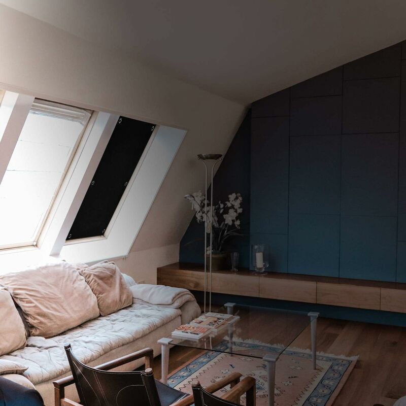 Tela opaca de ventana, cortinas opacas, protección solar opaca de ventana  de techo, persiana enrollable opaca sin taladrar