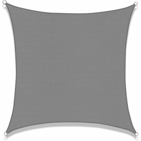 MINKUROW Toldo Vela Cuadrado 3,6x3,6m Tela de Sombra Transpirable Protección UV para Patio Jardín, Terraza, Exterior, Balcón, Gris Carbón
