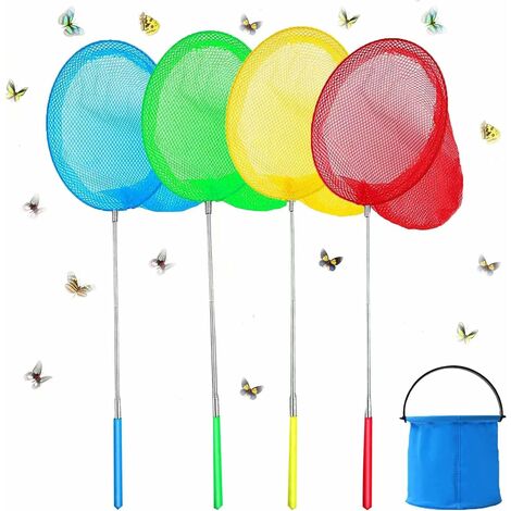 Paquete 2 Red De Pesca Telescopica Para Niños Mariposas