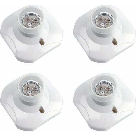 MINKUROW E27 Enchufe de techo con rosca, Enchufe de garaje E27, Ac 220-240v, Portalámparas de bombilla LED, Base de luz de techo Base E27, Base de lámpara de plástico blanco para lámpara de pared, Jue (1/5)
