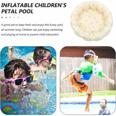 MINKUROW Piscina inflable para niños, piscina inflable de 3 anillos para  bebés con piso de burbujas