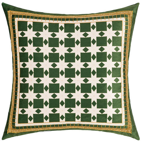 MINKUROW Fundas de Cojines 25x25cm Hojas Hogar Funda de Cojín Decorativa Fundas de Cojín Cuadradas, Fundas de Cojín de Lino para Sofá Auto Dormitorio, 2 Pack Verde 2 (1/5)
