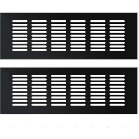 MINKUROW Rejilla de ventilación de aire exterior de 2 piezas, Rejilla de ventilación de aire de aluminio Rejilla de ventilación de aire exterior Rejilla de ventilación de aire ajustable, Negro (1/5)