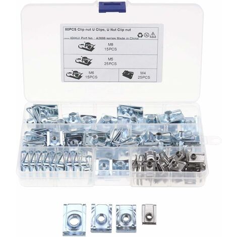 MINKUROW 80pcs M4 M5 M6 M8 Clip de sujeción de rosca para panel de puerta de ajuste interior (1/5)