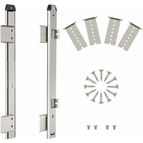 MINKUROW 355 mm de espesor Construcción de acero Teclado Cajón Diapositivas Bandeja Gabinete Muebles Hardware Rieles (355 mm, Plata) (1/5)