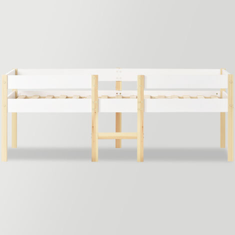 Cama Cabina 90 X 200 Cm Con 2 Cajones - Madera Maciza - Somier De Laminas Blanco Color Madera Sin Colchon 94378825
