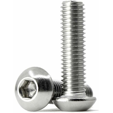 Tornillo de cabeza hexagonal de botón M8 x 70mm, 10 Uds., tornillo de cabeza hexagonal de acero inoxidable 304, tornillos completamente roscados MINKUROW (1/5)