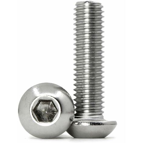 Tornillo de cabeza hexagonal de botón M8 x 55mm, 10 Uds., tornillo de cabeza hexagonal de acero inoxidable 304, tornillos completamente roscados MINKUROW (1/5)