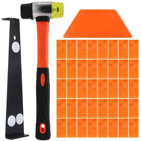 Juego de herramientas de instalación duradera para pisos de madera laminada, kit de herramientas de instalación de pisos de madera, juego de 43 piezas con inserciones, bloques de impacto, instalación (1/5)